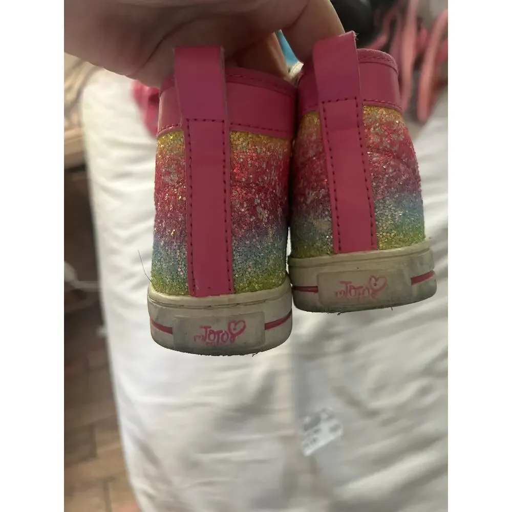 JoJo Siwa Pink Glitter And Bow High Tops size 11